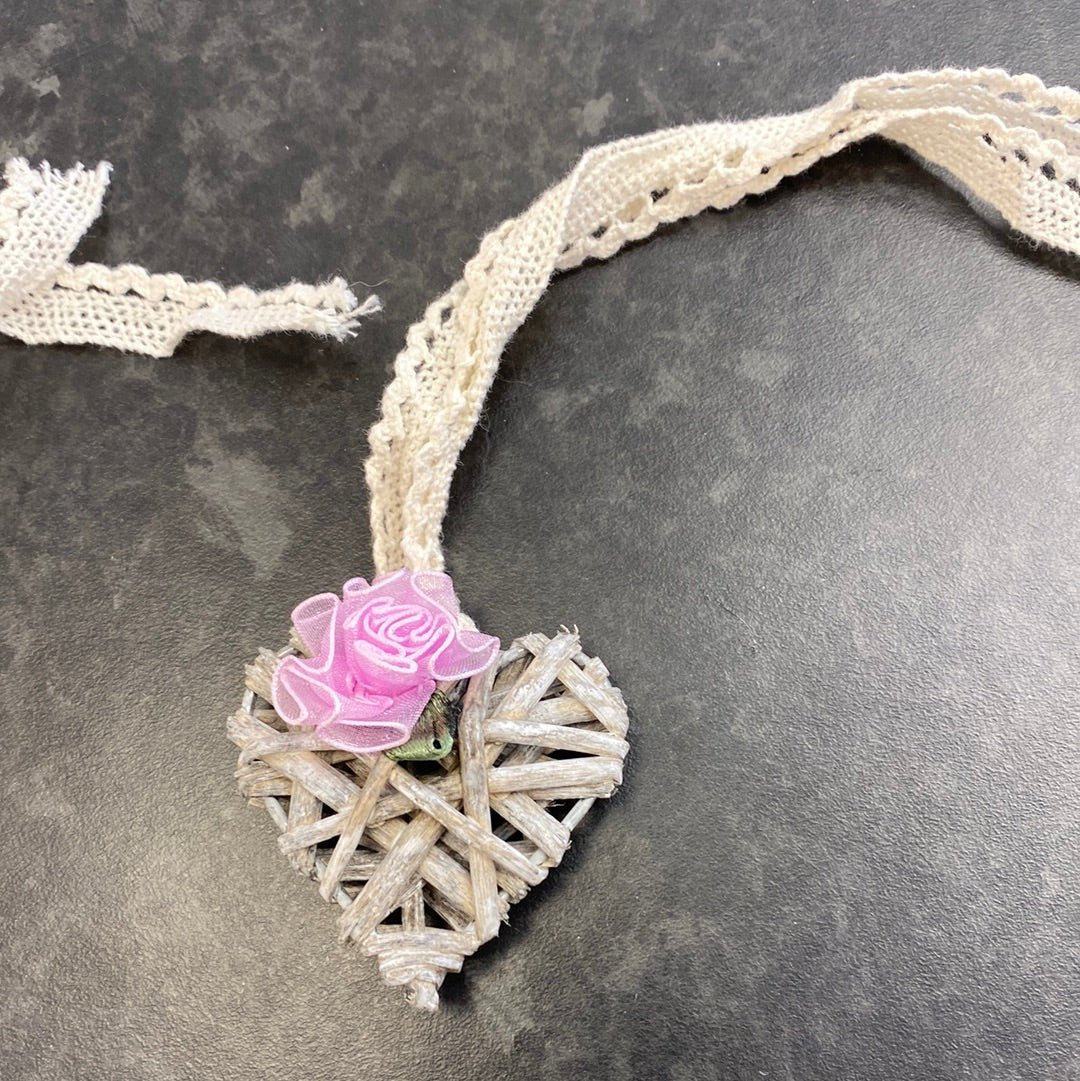 TG Arts - Decorated Wooden Wicker Heart - Small - Luminosity Designs Ltd