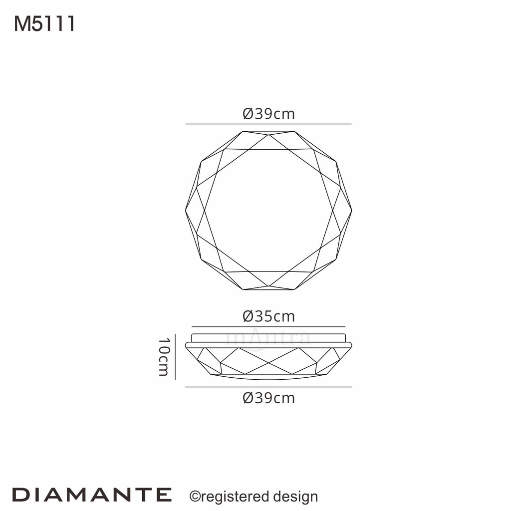 Mantra - Diamante I Sparkle Ceiling Light - Luminosity Designs Ltd