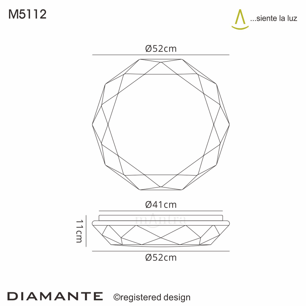 Mantra - Diamante I Sparkle Ceiling Light - Luminosity Designs Ltd