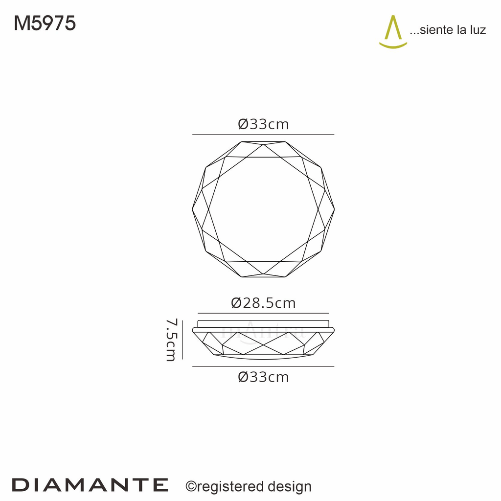 Mantra - Diamante SMART, Sparkle Ceiling Light (App / Remote Controlled) - Luminosity Designs Ltd