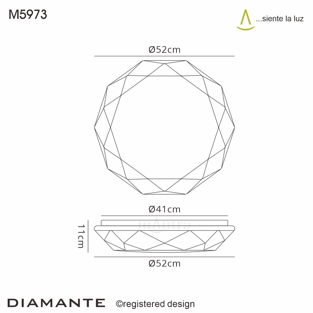 Mantra - Diamante SMART, Sparkle Ceiling Light (App / Remote Controlled) - Luminosity Designs Ltd