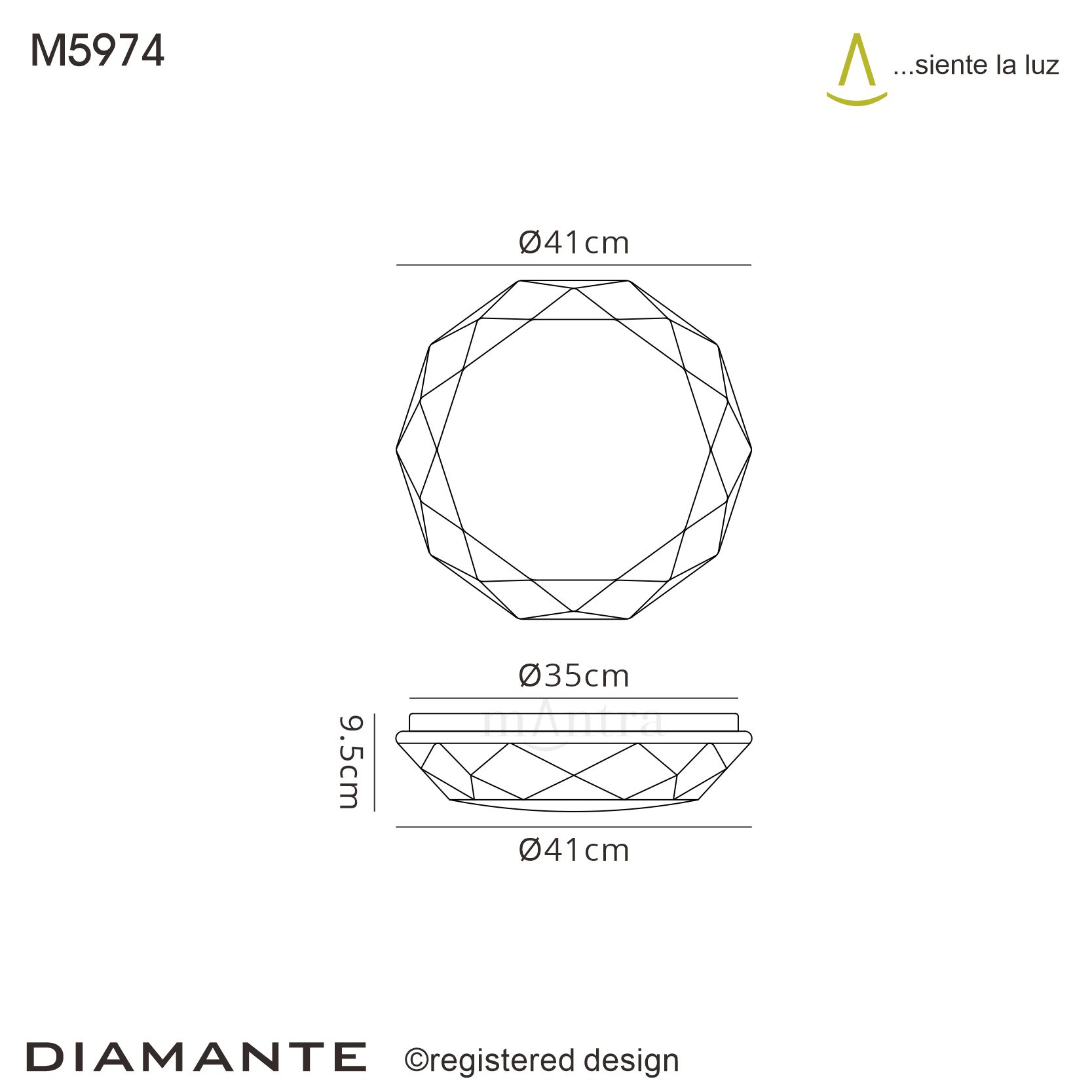 Mantra - Diamante SMART, Sparkle Ceiling Light (App / Remote Controlled) - Luminosity Designs Ltd
