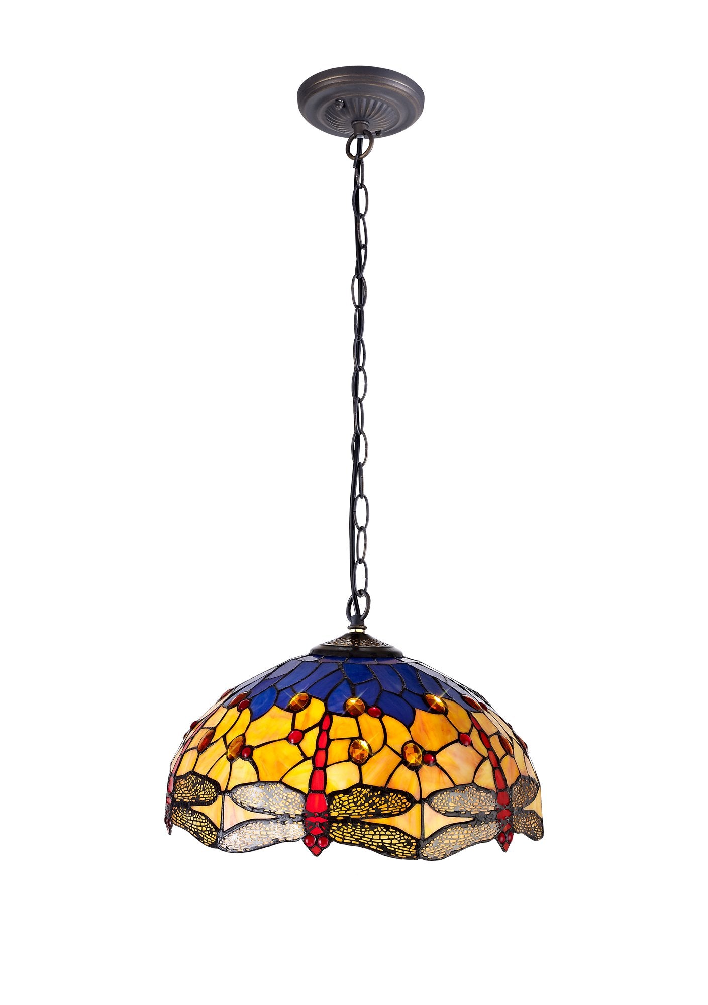 Blue and Yellow Summer Tiffany Pendant Light