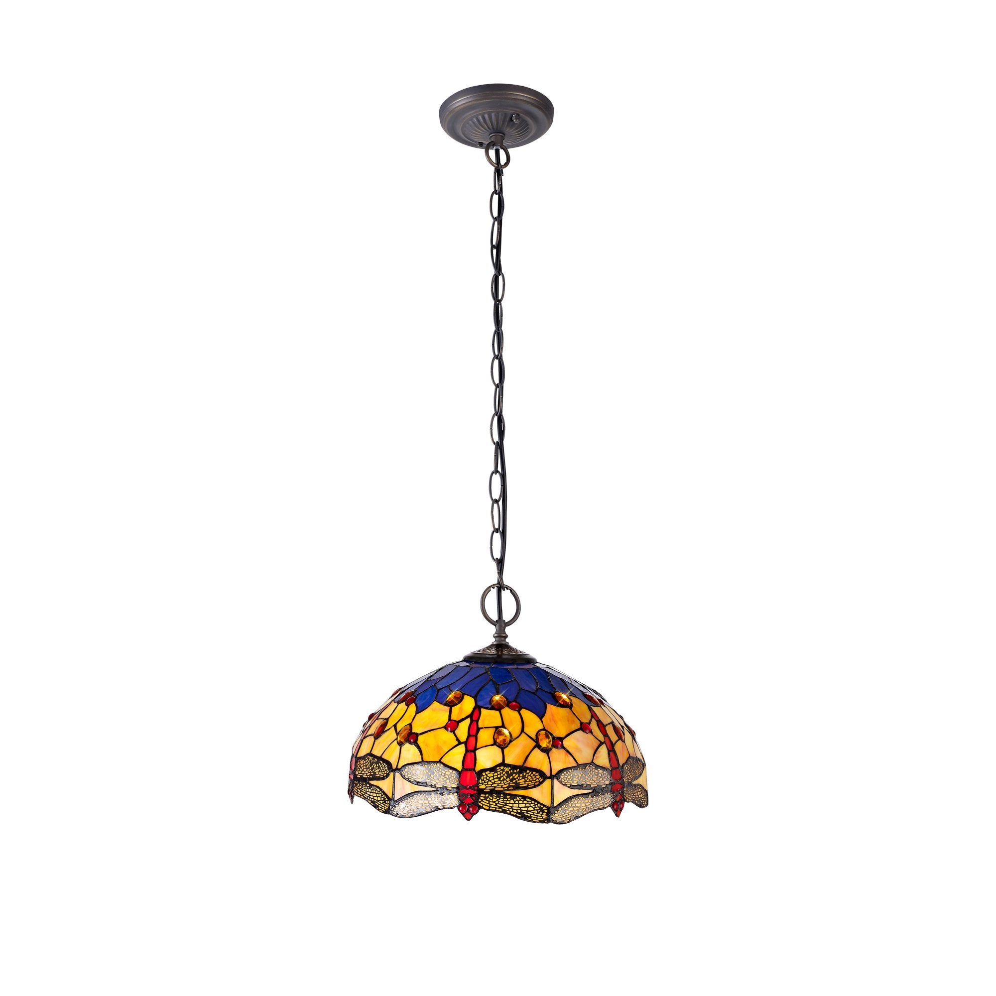 Blue and Yellow Summer Tiffany Pendant Light