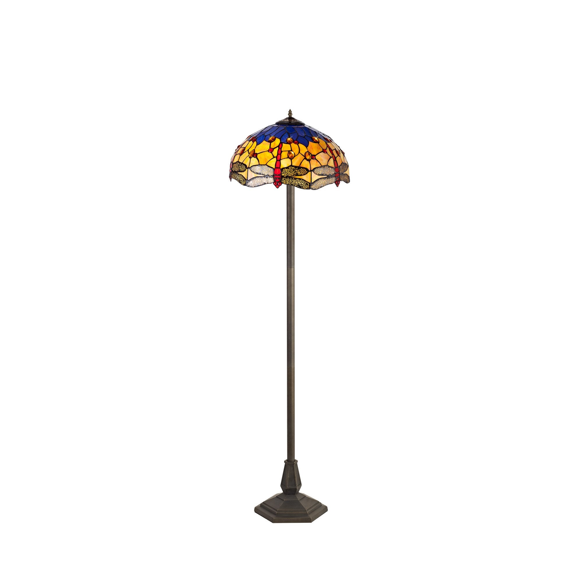 Blue and Yellow Summer Tiffany Floor Lamp