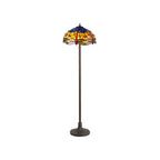 Blue and Yellow Summer Tiffany Floor Lamp