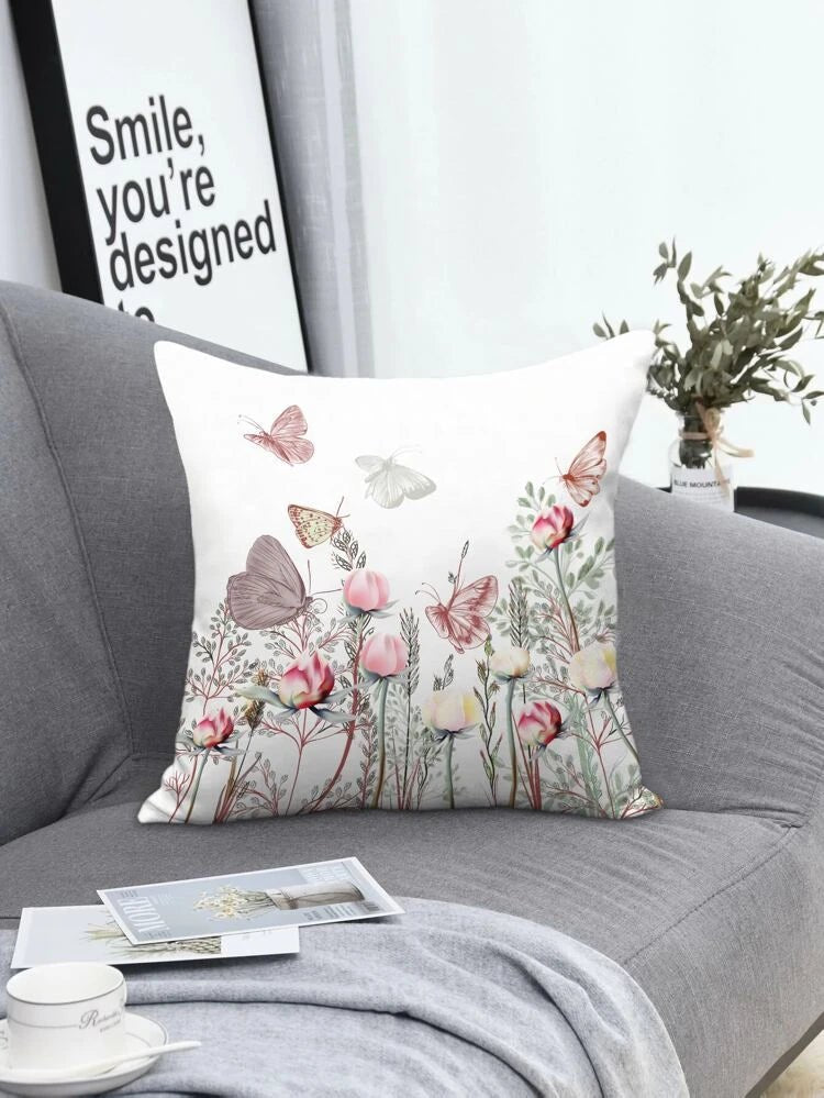 Luminosity Designs - Dusky Springtime Flowers Cushion - Luminosity Designs Ltd