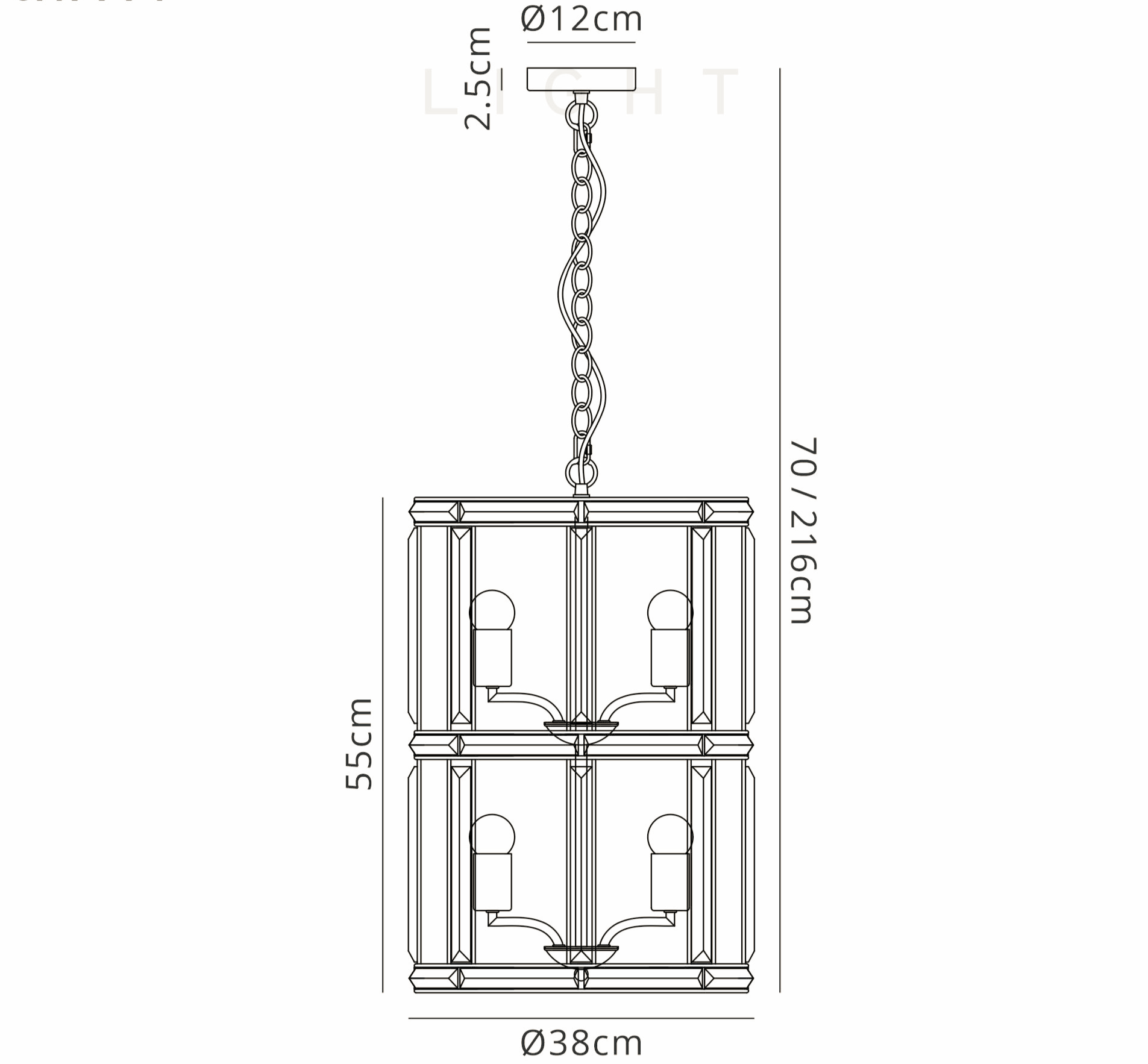 Luminosity Designs - Elsa Crystal Column Lantern - Luminosity Designs Ltd