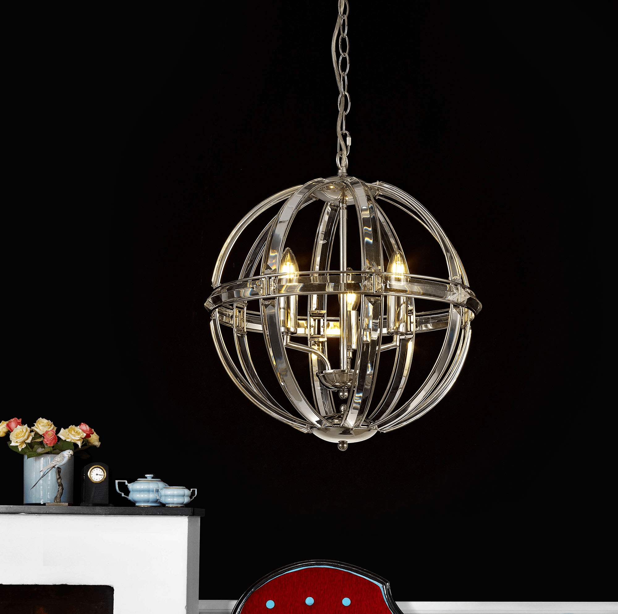 Luminosity Designs - Elsa Crystal Large Globe Lantern - Luminosity Designs Ltd