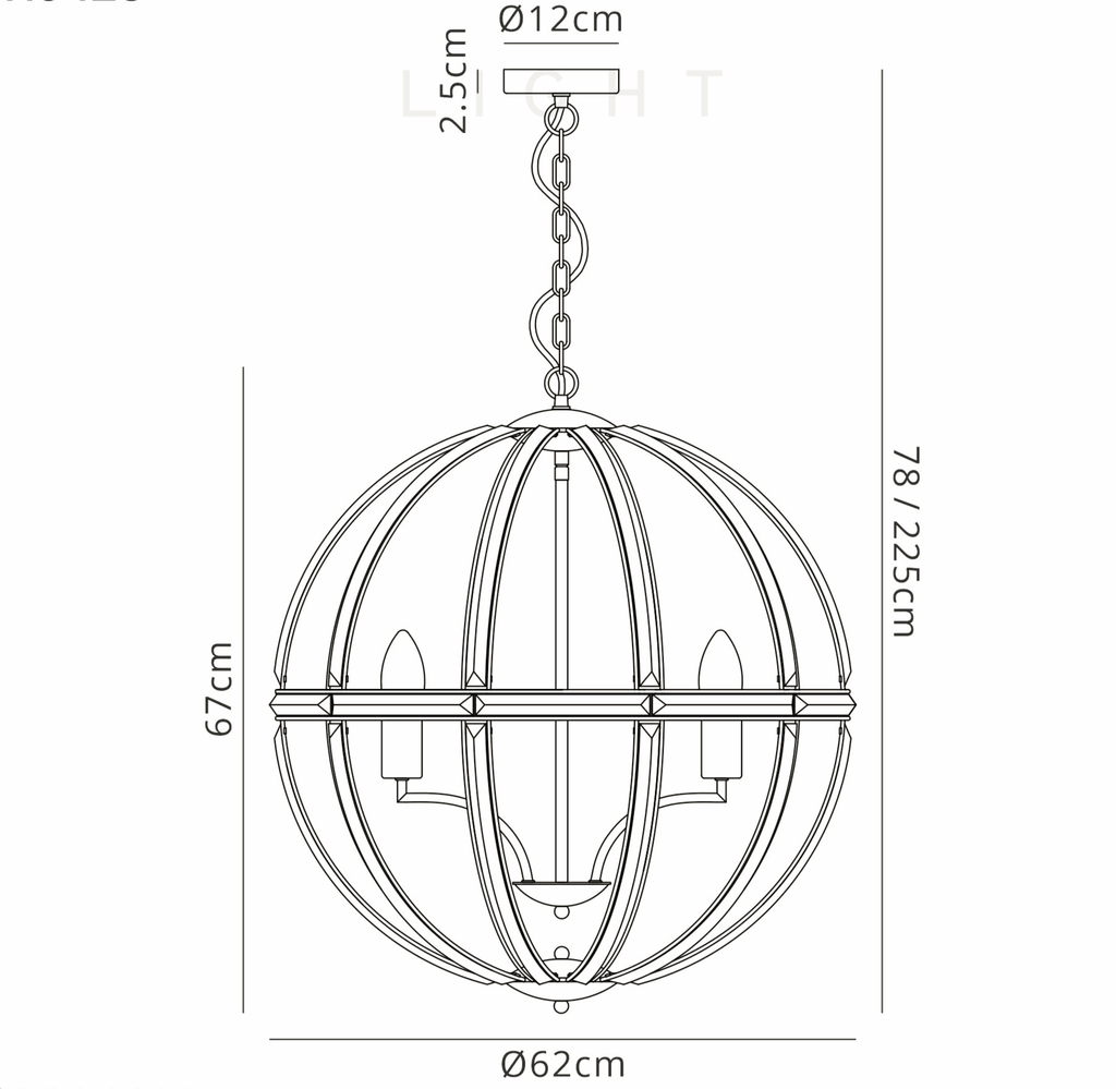 Luminosity Designs - Elsa Crystal Large Globe Lantern - Luminosity Designs Ltd