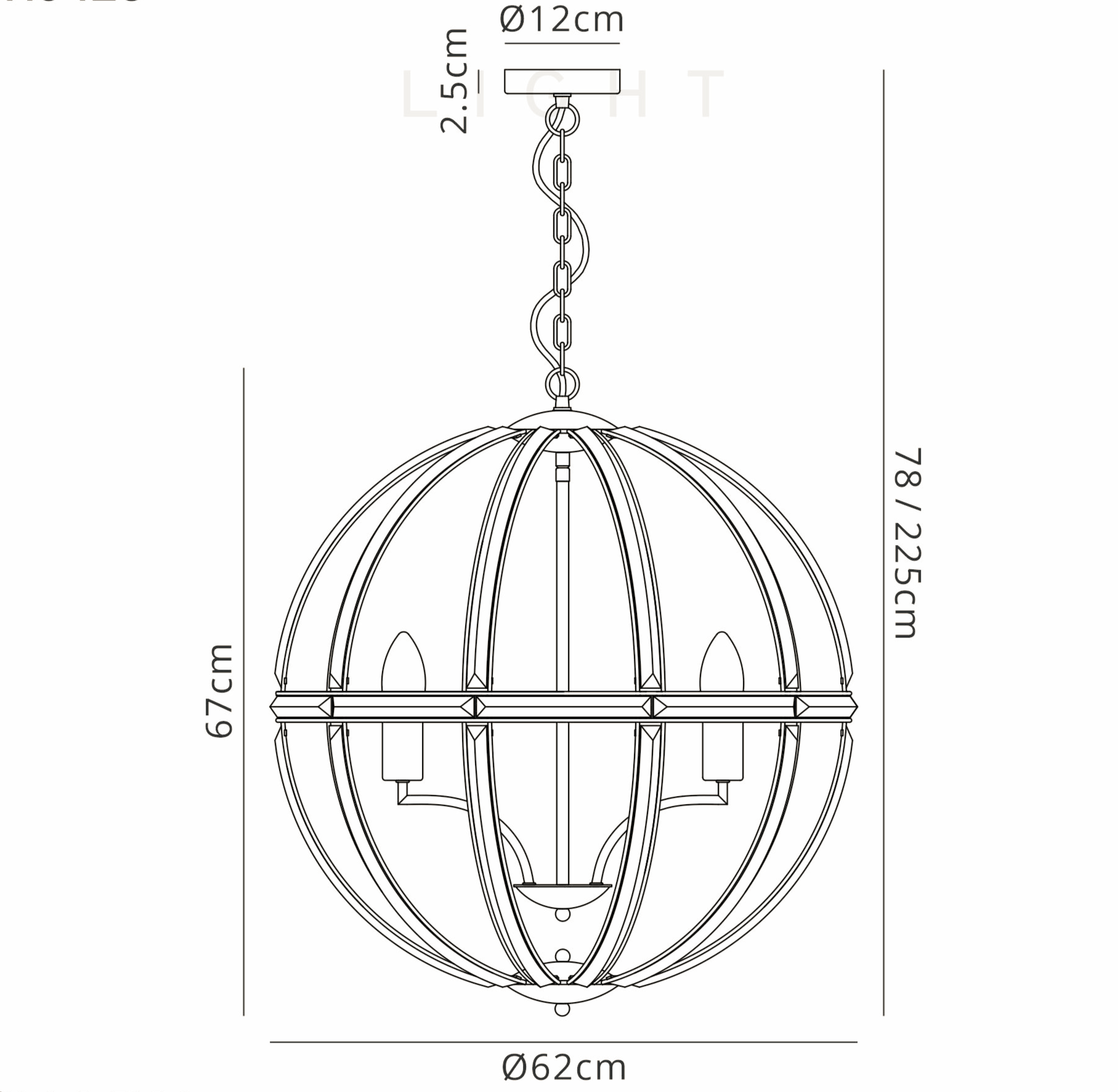 Luminosity Designs - Elsa Crystal Large Globe Lantern - Luminosity Designs Ltd