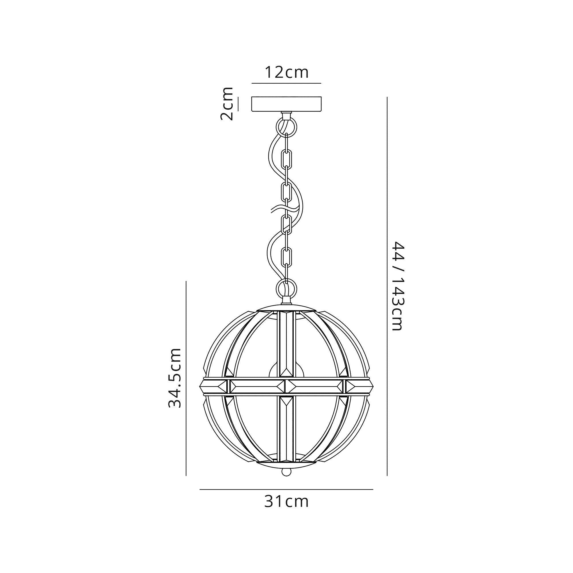 Luminosity Designs - Elsa Crystal Small Globe Lantern - Luminosity Designs Ltd