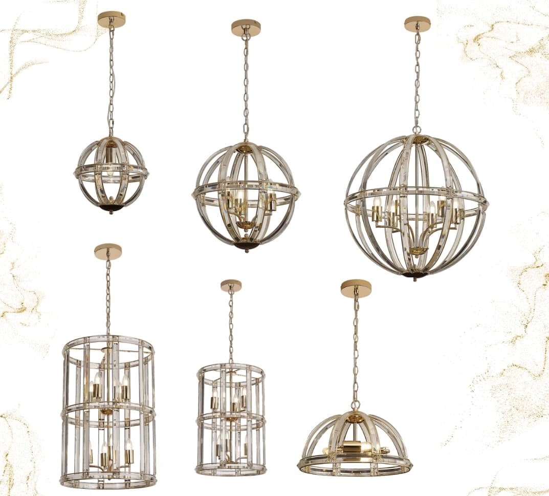 Luminosity Designs - Elsa Crystal Small Half Globe Lantern - Luminosity Designs Ltd