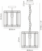 Luminosity Designs - Elsa Crystal Small Lantern - Pendant or Flush - Luminosity Designs Ltd
