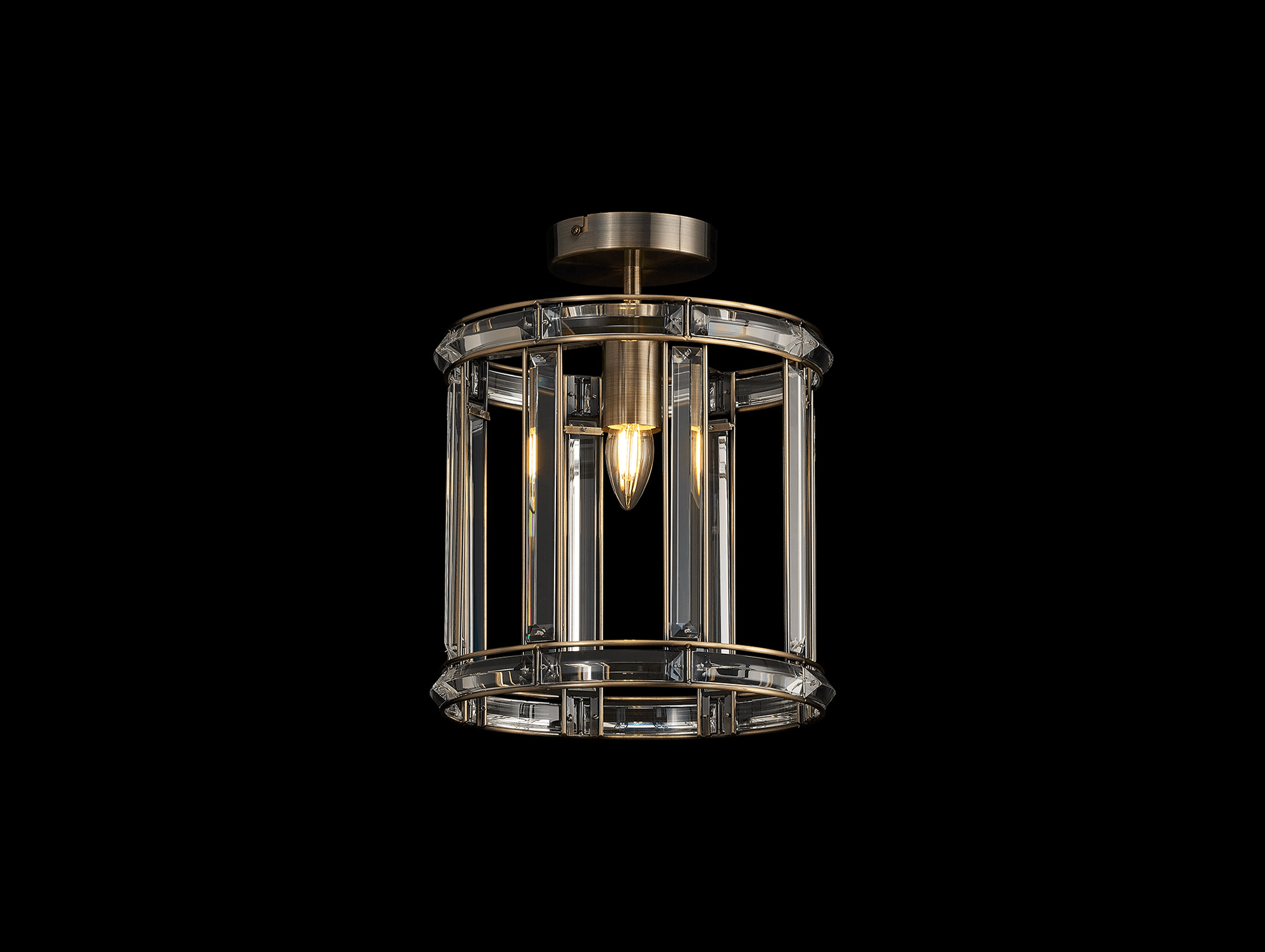 Luminosity Designs - Elsa Crystal Small Lantern - Pendant or Flush - Luminosity Designs Ltd