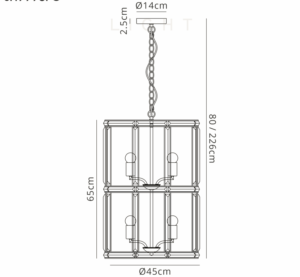 Luminosity Designs - Elsa Medium Crystal Column Lantern - Luminosity Designs Ltd
