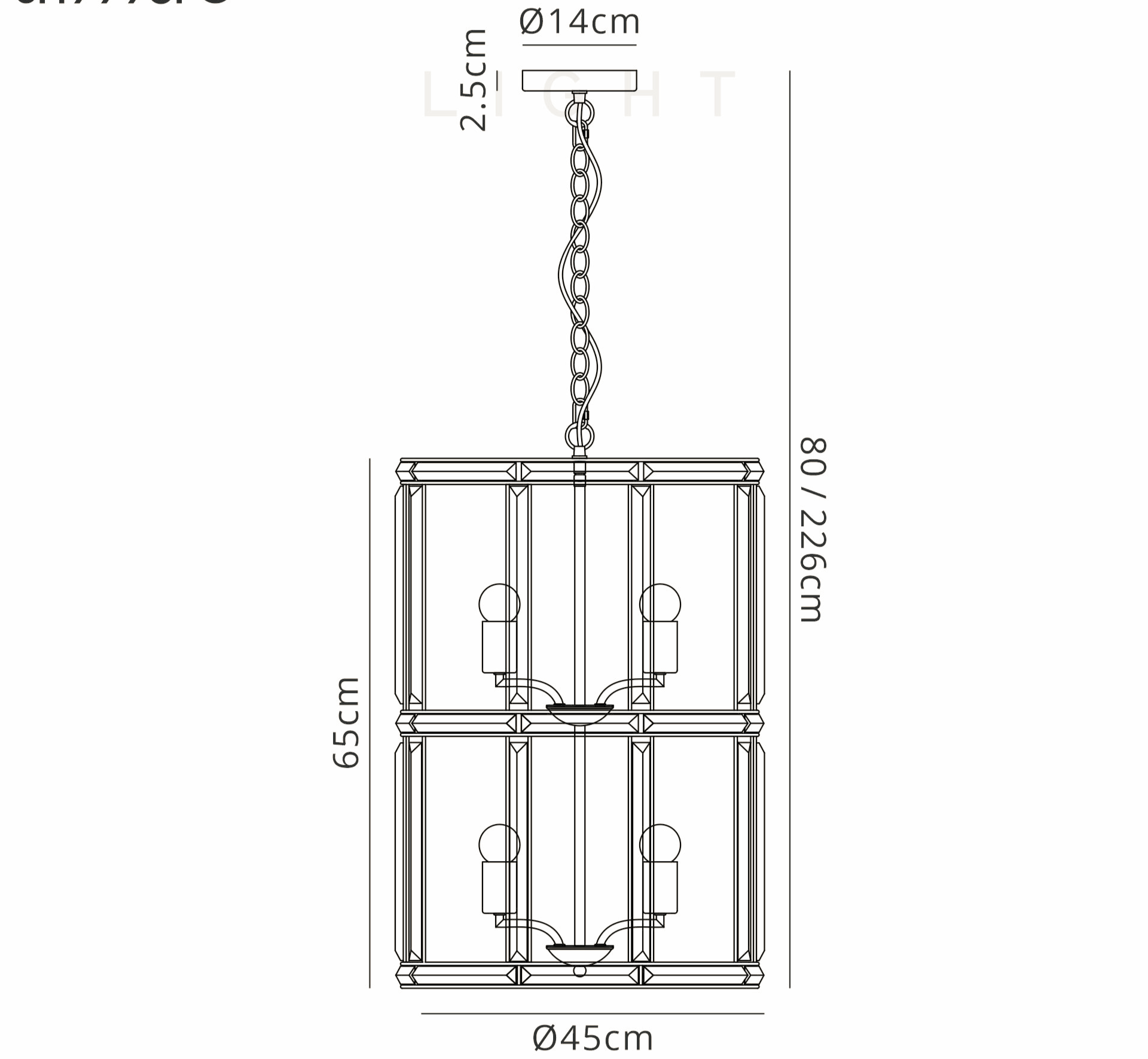 Luminosity Designs - Elsa Medium Crystal Column Lantern - Luminosity Designs Ltd