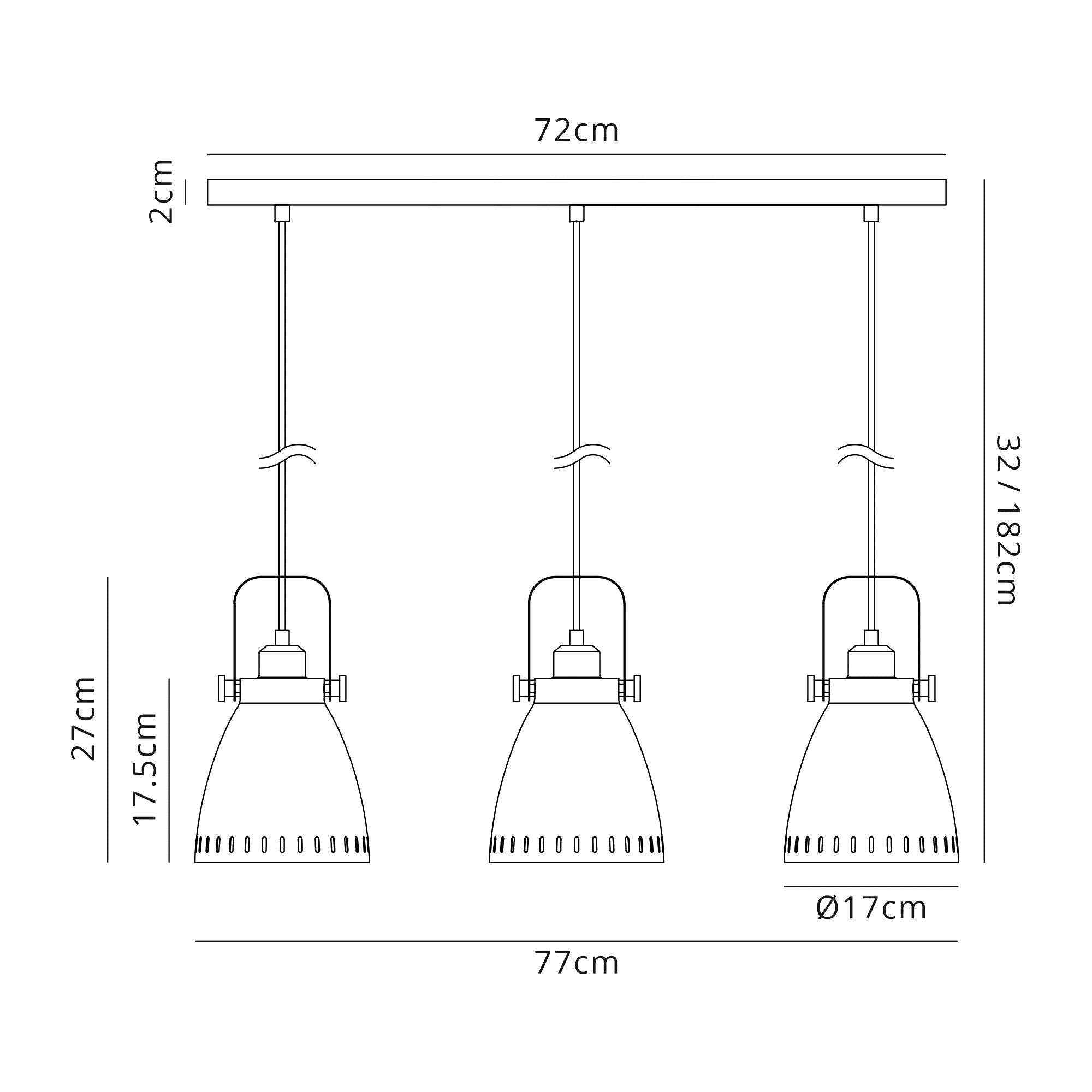 Luminosity Designs - Factory Linear 3 Light Bar Pendant - Luminosity Designs Ltd