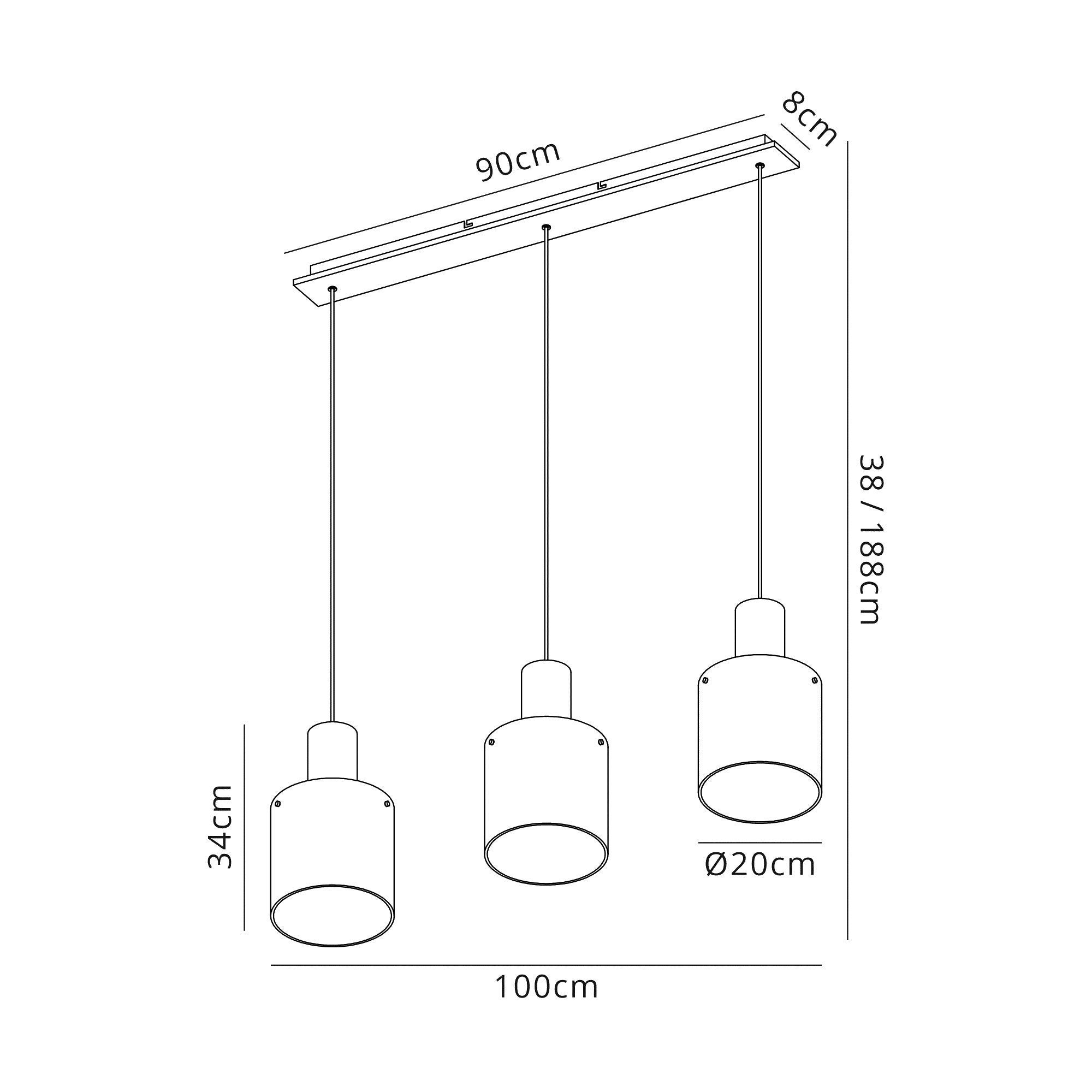 Luminosity Designs - Fae Multi Drop Bar Pendant - Luminosity Designs Ltd