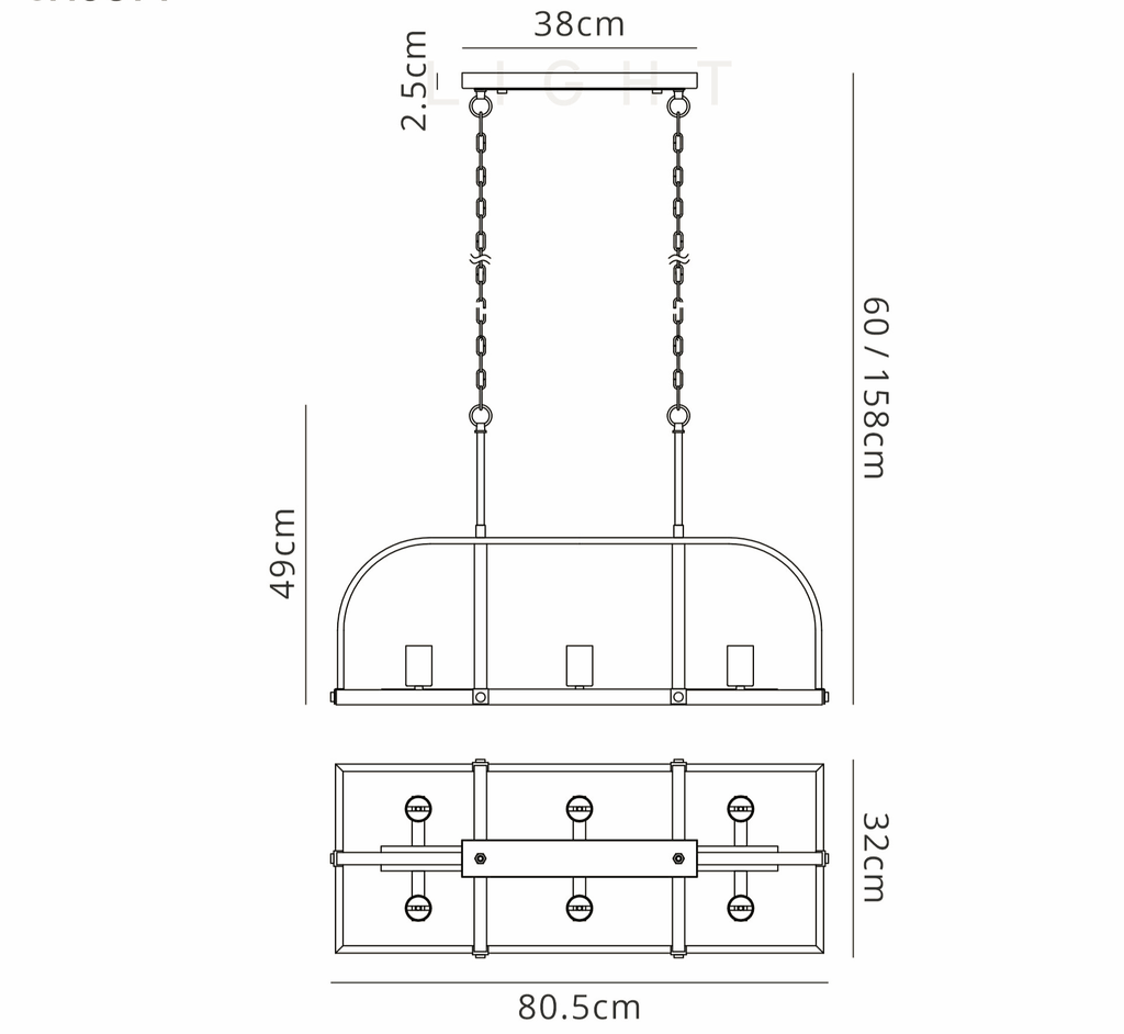 Luminosity Designs - Farmhouse Linear Ceiling Light - Luminosity Designs Ltd