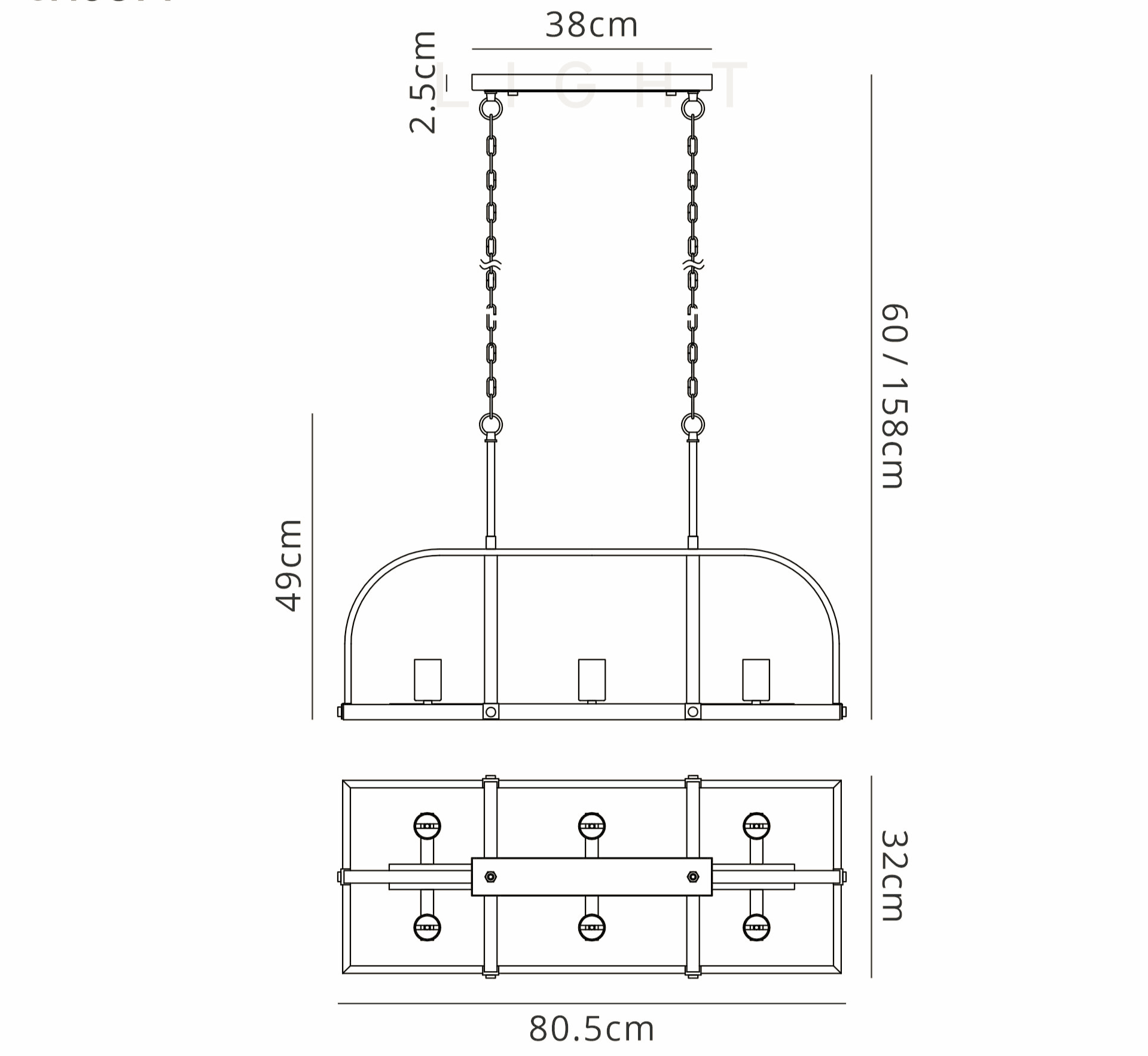 Luminosity Designs - Farmhouse Linear Ceiling Light - Luminosity Designs Ltd