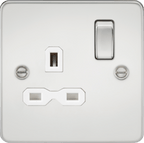 Knightsbridge - Flat Plate 1g Switched Socket - Luminosity Designs Ltd
