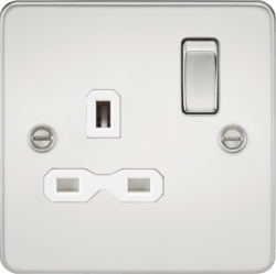 Knightsbridge - Flat Plate 1g Switched Socket - Luminosity Designs Ltd