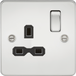 Knightsbridge - Flat Plate 1g Switched Socket - Luminosity Designs Ltd