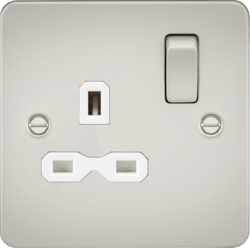 Knightsbridge - Flat Plate 1g Switched Socket - Luminosity Designs Ltd