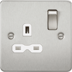 Knightsbridge - Flat Plate 1g Switched Socket - Luminosity Designs Ltd