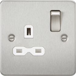 Knightsbridge - Flat Plate 1g Switched Socket - Luminosity Designs Ltd