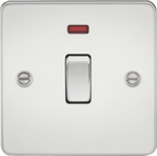 Knightsbridge - Flat Plate 20A 1G DP Appliance Switch With Neon - Luminosity Designs Ltd