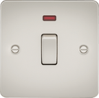 Knightsbridge - Flat Plate 20A 1G DP Appliance Switch With Neon - Luminosity Designs Ltd