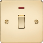 Knightsbridge - Flat Plate 20A 1G DP Appliance Switch With Neon - Luminosity Designs Ltd