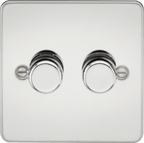 Knightsbridge - Flat Plate 2G 2 way 10 - 200W (5 - 150W LED) trailing edge dimmer - Luminosity Designs Ltd