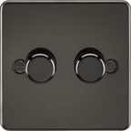 Knightsbridge - Flat Plate 2G 2 way 10 - 200W (5 - 150W LED) trailing edge dimmer - Luminosity Designs Ltd