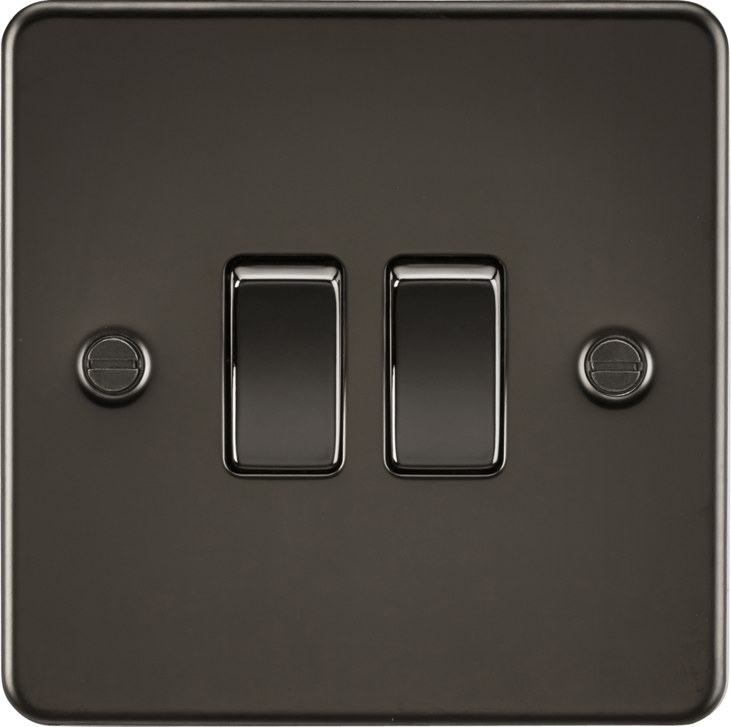 Knightsbridge - Flat Plate 2G 2 Way Switch - Luminosity Designs Ltd