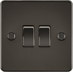 Knightsbridge - Flat Plate 2G 2 Way Switch - Luminosity Designs Ltd
