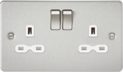 Knightsbridge - Flat Plate 2g Switched Socket - Luminosity Designs Ltd