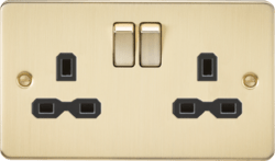 Knightsbridge - Flat Plate 2g Switched Socket - Luminosity Designs Ltd