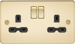 Knightsbridge - Flat Plate 2g Switched Socket - Luminosity Designs Ltd