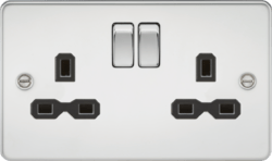 Knightsbridge - Flat Plate 2g Switched Socket - Luminosity Designs Ltd