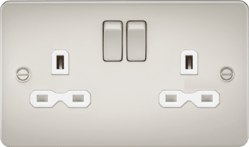 Knightsbridge - Flat Plate 2g Switched Socket - Luminosity Designs Ltd