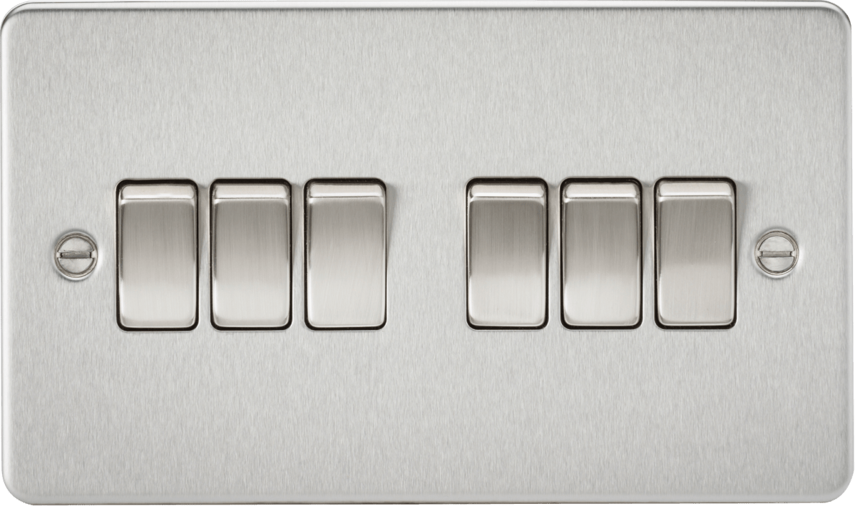 Knightsbridge - Flat Plate 6G 2 Way Switch - Luminosity Designs Ltd