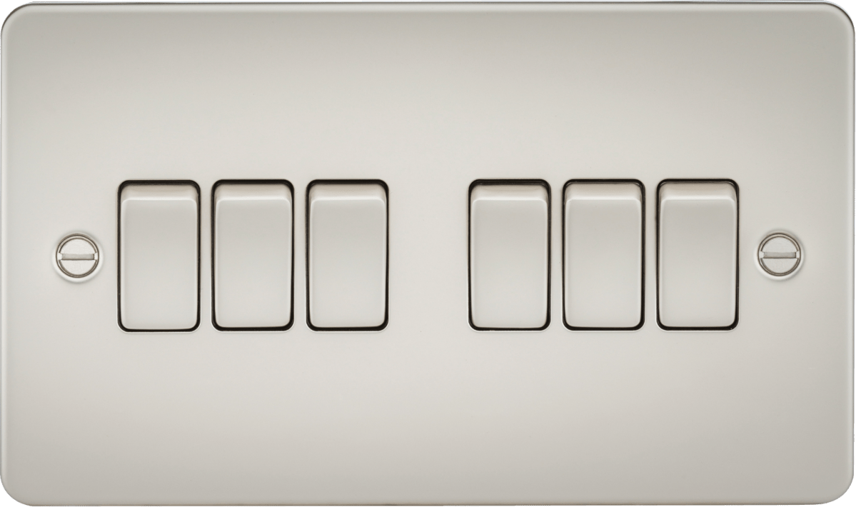 Knightsbridge - Flat Plate 6G 2 Way Switch - Luminosity Designs Ltd