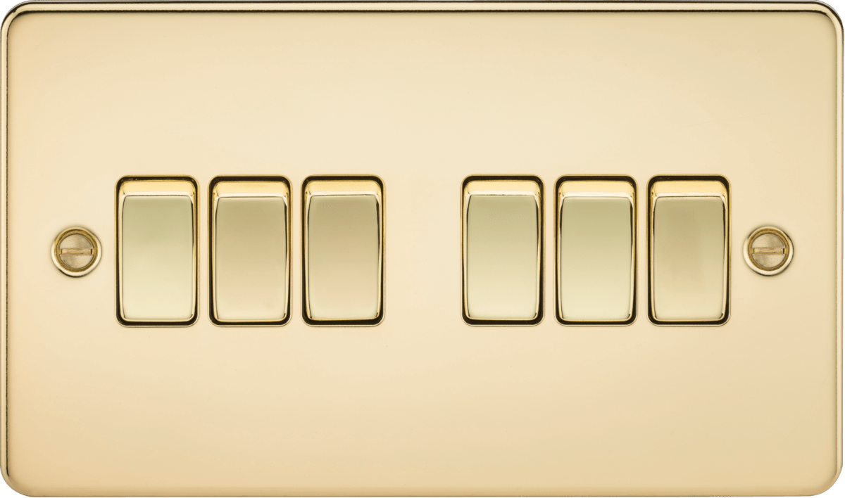 Knightsbridge - Flat Plate 6G 2 Way Switch - Luminosity Designs Ltd