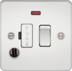 Knightsbridge - Flat Plate Switched Fuse Spur With Neon (Flex Outlet) - Luminosity Designs Ltd