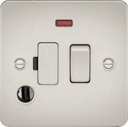 Knightsbridge - Flat Plate Switched Fuse Spur With Neon (Flex Outlet) - Luminosity Designs Ltd