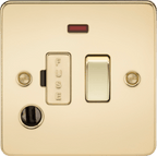 Knightsbridge - Flat Plate Switched Fuse Spur With Neon (Flex Outlet) - Luminosity Designs Ltd