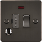 Knightsbridge - Flat Plate Switched Fuse Spur With Neon (Flex Outlet) - Luminosity Designs Ltd